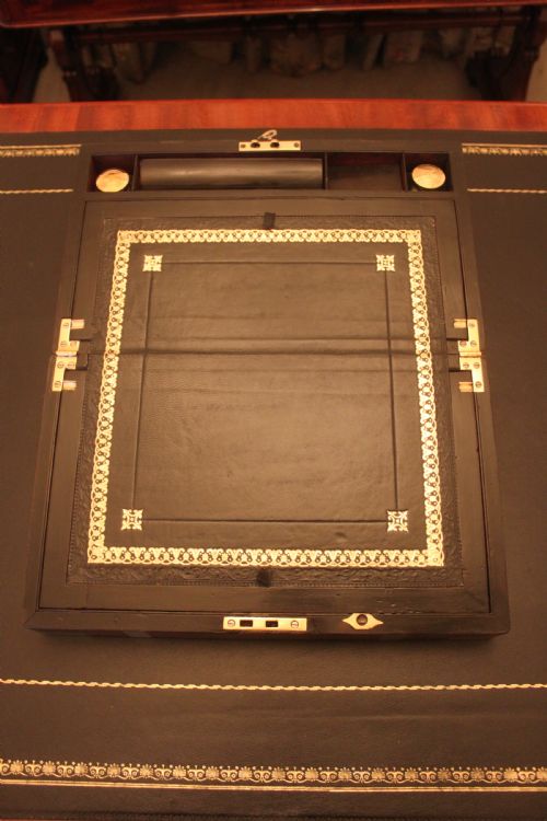 VICTORIAN ROSEWOOD BRASS BOUND WRITING SLOPE WITH SECRET DRAWERS - ADDITIONAL PHOTO 13