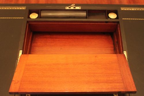 VICTORIAN ROSEWOOD BRASS BOUND WRITING SLOPE WITH SECRET DRAWERS - ADDITIONAL PHOTO 17