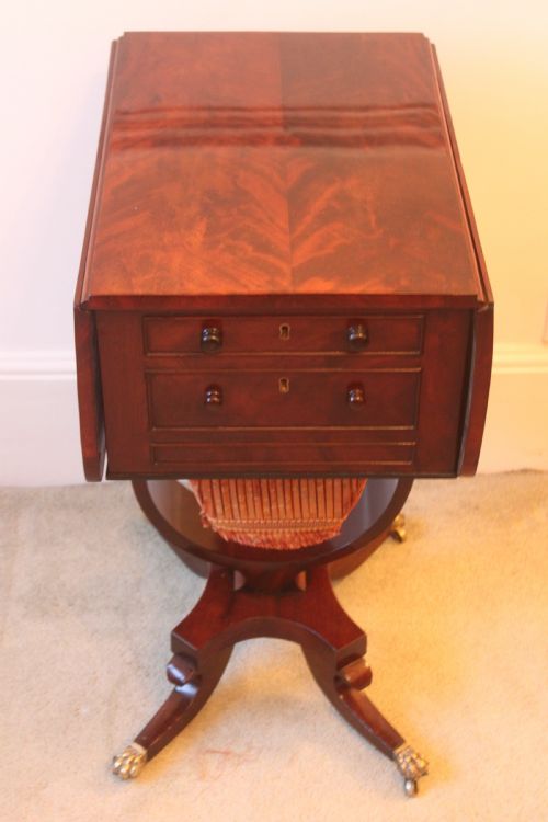 A REGENCY PERIOD MAHOGANY LAMP OCCASIONAL OR WORK TABLE - ADDITIONAL PHOTO 11
