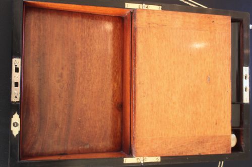 VICTORIAN BURR WALNUT WRITING SLOPE WITH SECRET DRAWERS - ADDITIONAL PHOTO 6