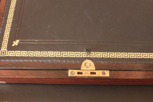 VICTORIAN AND BRASS BOUND ROSEWOOD WRITING SLOPE - ADDITIONAL PHOTO 6