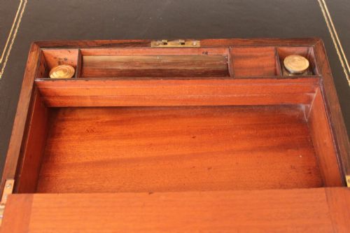 VICTORIAN AND BRASS BOUND ROSEWOOD WRITING SLOPE - ADDITIONAL PHOTO 8