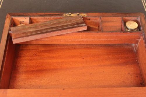 VICTORIAN AND BRASS BOUND ROSEWOOD WRITING SLOPE - ADDITIONAL PHOTO 9