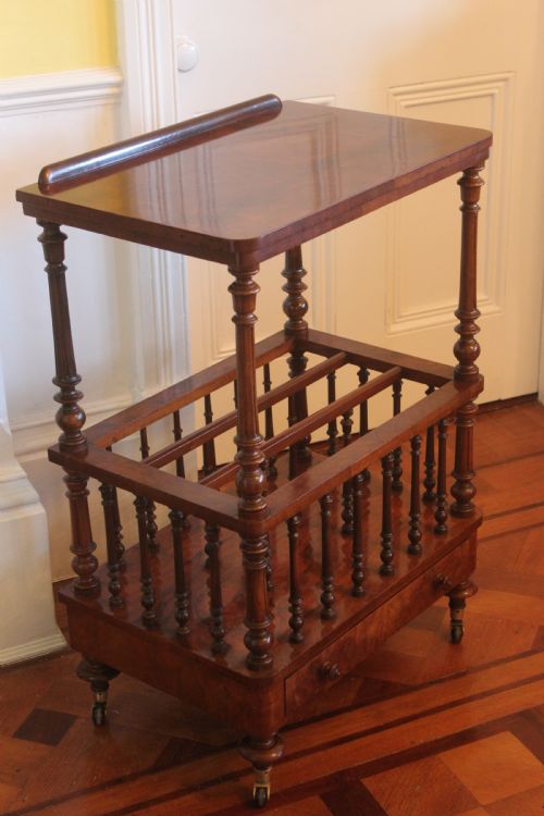 VICTORIAN BURR WALNUT CANTERBURY WHATNOT - ADDITIONAL PHOTO 1