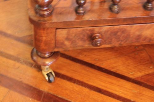 VICTORIAN BURR WALNUT CANTERBURY WHATNOT - ADDITIONAL PHOTO 6
