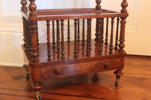 VICTORIAN BURR WALNUT CANTERBURY WHATNOT - ADDITIONAL PHOTO 7