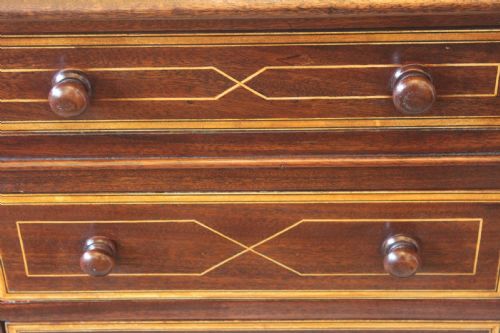 MAHOGANY INLAID SHERATON STYLE PEDESTAL DESK - ADDITIONAL PHOTO 7