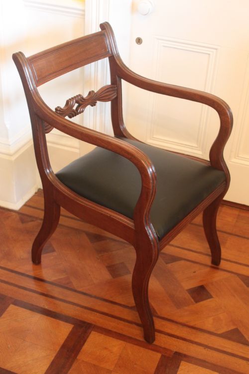 REGENCY PERIOD MAHOGANY DESK CHAIR - ADDITIONAL PHOTO 1