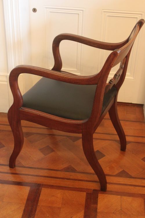 REGENCY PERIOD MAHOGANY DESK CHAIR - ADDITIONAL PHOTO 3