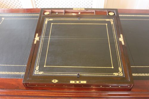 REGENCY ROSEWOOD AND BRASS INLAID WRITING SLOPE - ADDITIONAL PHOTO 6