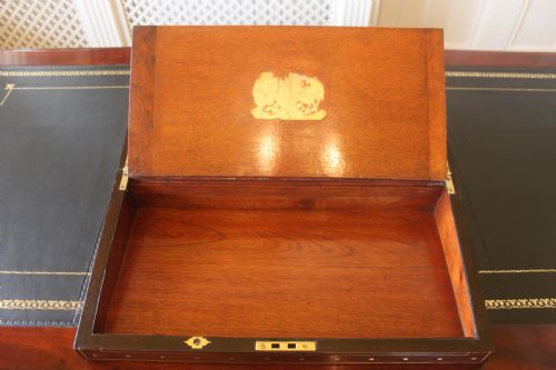 REGENCY ROSEWOOD AND BRASS INLAID WRITING SLOPE - ADDITIONAL PHOTO 8