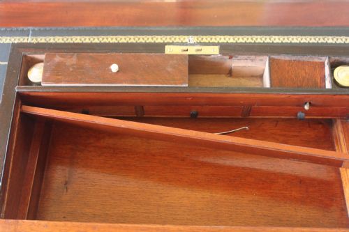 REGENCY ROSEWOOD AND BRASS INLAID WRITING SLOPE - ADDITIONAL PHOTO 12