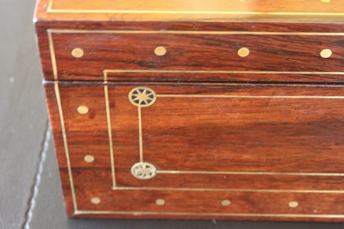 REGENCY ROSEWOOD AND BRASS INLAID WRITING SLOPE - ADDITIONAL PHOTO 14