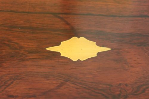 REGENCY ROSEWOOD AND BRASS INLAID WRITING SLOPE - ADDITIONAL PHOTO 17