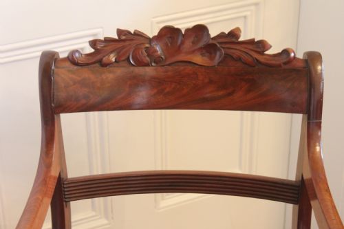 REGENCY PERIOD MAHOGANY SABRE LEG ARMCHAIR - ADDITIONAL PHOTO 3