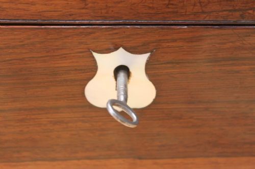VICTORIAN ROSEWOOD AND PEWTER LINE INLAID WRITING SLOPE - ADDITIONAL PHOTO 12