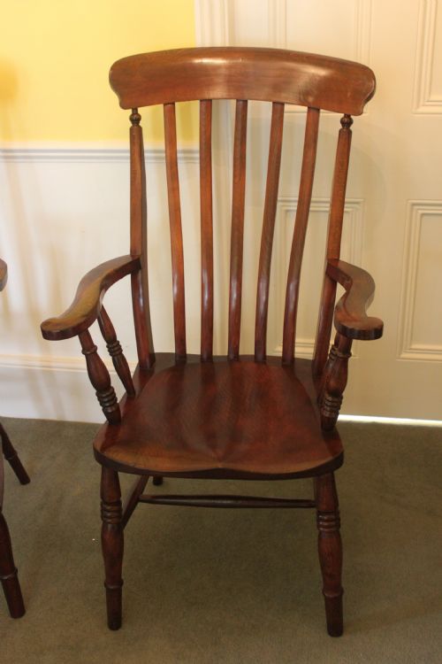 A SET OF THREE BEECH AND ELM SEATED VICTORIAN KITCHEN FARMHOUSE CHAIRS - ADDITIONAL PHOTO 2