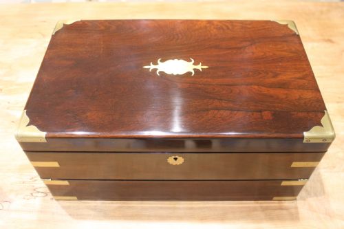 large military campaign bifold slope with secret drawers - CATEGORY: ANTIQUE BOXES - DATED GEORGIAN