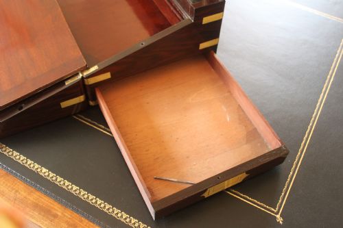 LARGE MILITARY CAMPAIGN BIFOLD SLOPE WITH SECRET DRAWERS - ADDITIONAL PHOTO 13