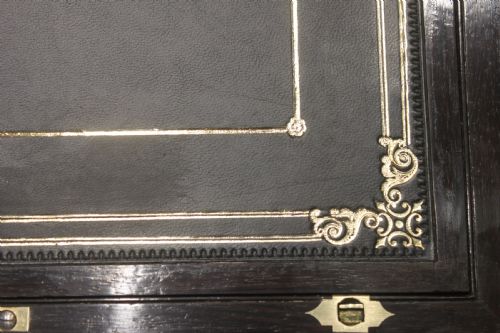ROSEWOOD AND BRASS INLAID REGENCY WRITING SLOPE - ADDITIONAL PHOTO 5