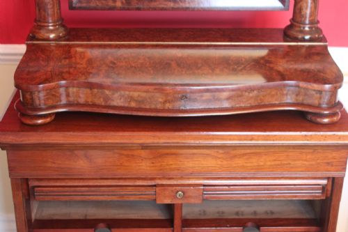 AN OUTSTANDING QUALITY LARGE VICTORIAN BURR WALNUT TOILET MIRROR - ADDITIONAL PHOTO 1