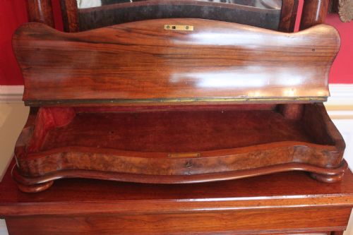 AN OUTSTANDING QUALITY LARGE VICTORIAN BURR WALNUT TOILET MIRROR - ADDITIONAL PHOTO 5