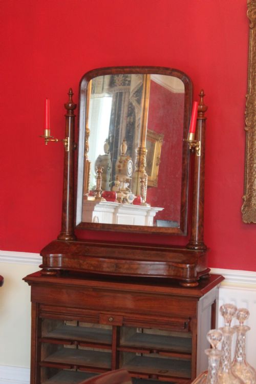 AN OUTSTANDING QUALITY LARGE VICTORIAN BURR WALNUT TOILET MIRROR - ADDITIONAL PHOTO 8