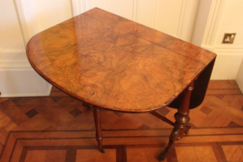 A VICTORIAN BURR WALNUT AND INLAID SUTHERLAND TABLE - ADDITIONAL PHOTO 5