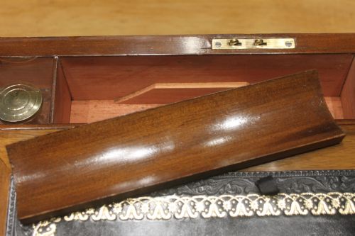 VICTORIAN WALNUT BRASS BOUND WRITING SLOPE - ADDITIONAL PHOTO 9