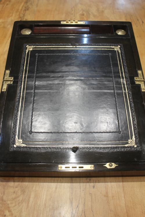 WRITING SLOPE BURR WALNUT BRASS BOUND WITH SECRET DRAWERS - ADDITIONAL PHOTO 6