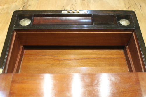WRITING SLOPE BURR WALNUT BRASS BOUND WITH SECRET DRAWERS - ADDITIONAL PHOTO 9