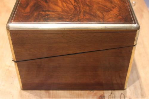 VICTORIAN WALNUT WRITING SLOPE BRASS BOUND WITH SECRET DRAWERS - ADDITIONAL PHOTO 1