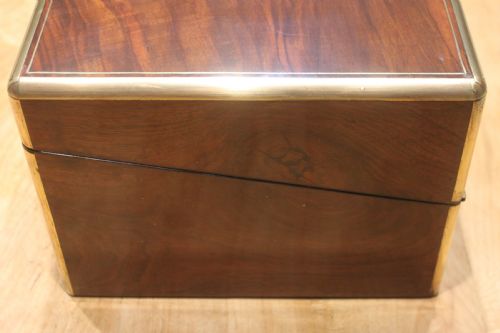 VICTORIAN WALNUT WRITING SLOPE BRASS BOUND WITH SECRET DRAWERS - ADDITIONAL PHOTO 5