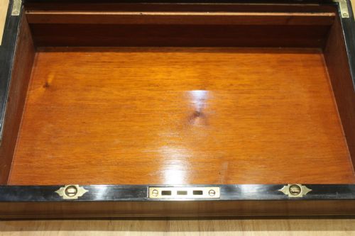 VICTORIAN WALNUT WRITING SLOPE BRASS BOUND WITH SECRET DRAWERS - ADDITIONAL PHOTO 7