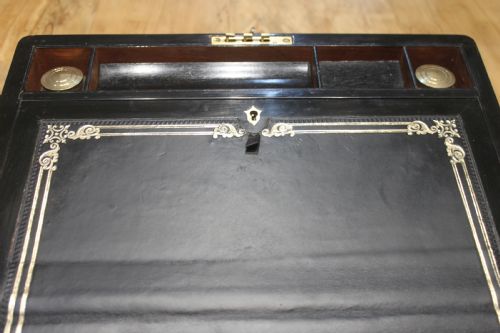 VICTORIAN WALNUT WRITING SLOPE BRASS BOUND WITH SECRET DRAWERS - ADDITIONAL PHOTO 8