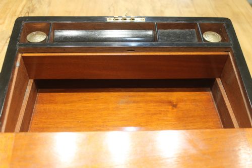 VICTORIAN WALNUT WRITING SLOPE BRASS BOUND WITH SECRET DRAWERS - ADDITIONAL PHOTO 9