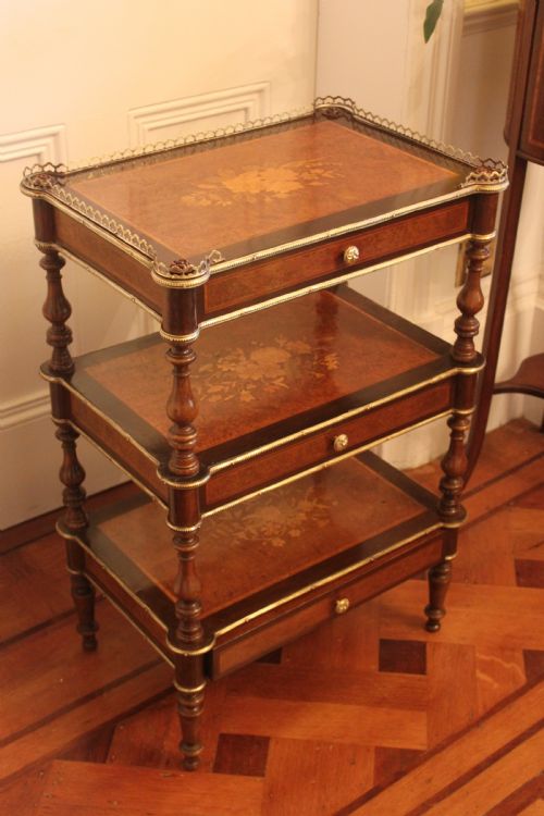 A FINE FRENCH 19TH CENTURY ETAGERE WITH THREE DRAWERS - ADDITIONAL PHOTO 2