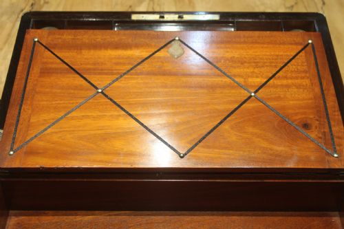 19TH CENTURY ROSEWOOD AND BRASS INLAID WRITING SLOPE - ADDITIONAL PHOTO 8