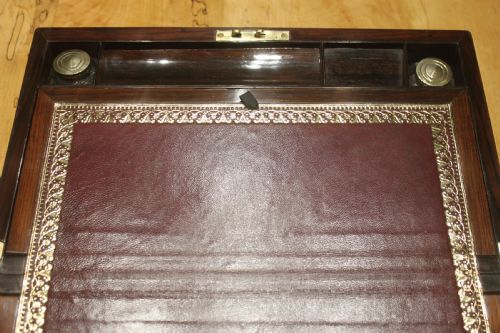 ROSEWOOD AND MOTHEROF PEARL INLAID WRITING SLOPE - ADDITIONAL PHOTO 9