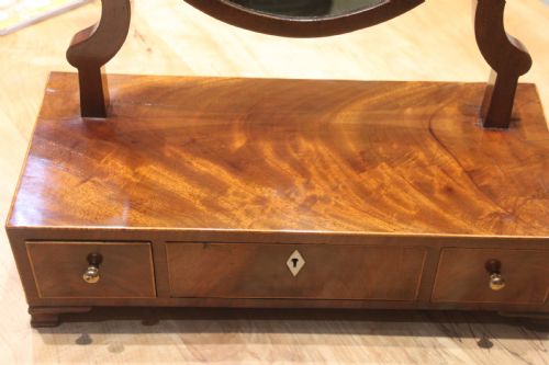 GEORGIAN MAHOGANY INLAID DRESSING TOILET MIRROR - ADDITIONAL PHOTO 2