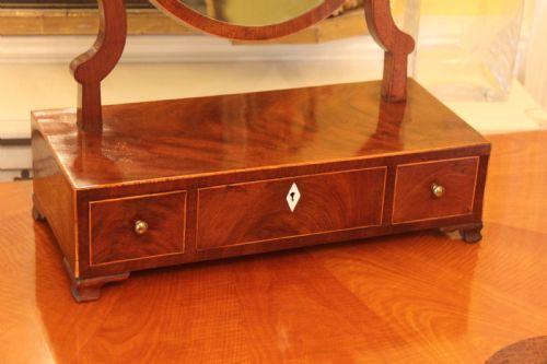 GEORGIAN MAHOGANY INLAID DRESSING TOILET MIRROR - ADDITIONAL PHOTO 3