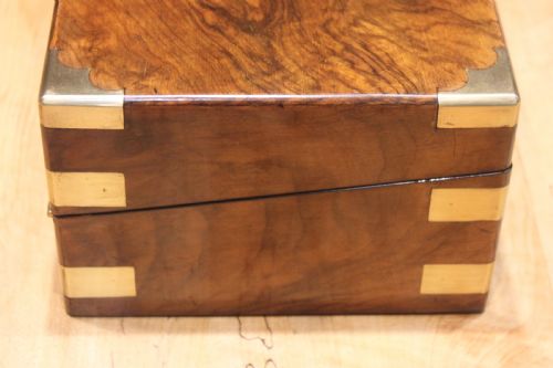 VICTORIAN BRASS BOUND WALNUT WRITING SLOPE - ADDITIONAL PHOTO 1