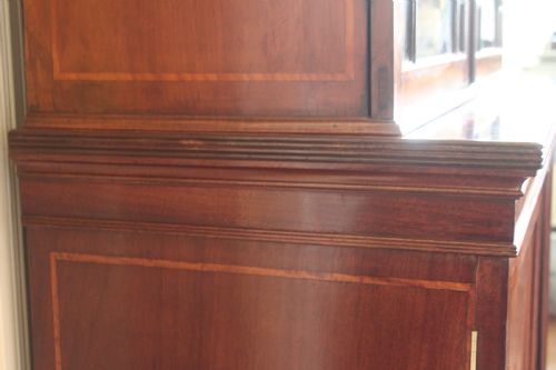 A LATE 19TH CENTURY INLAID MAHOGANY SHERATON REVIVAL LIBRARY BOOKCASE - ADDITIONAL PHOTO 8