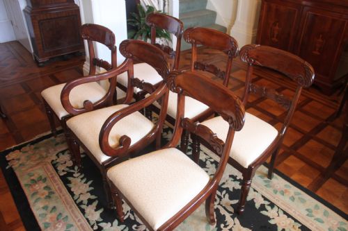 SET OF SIX WILLIAM IV MAHOGANY DINING CHAIRS WITH ONE ARMCHAIR - ADDITIONAL PHOTO 2