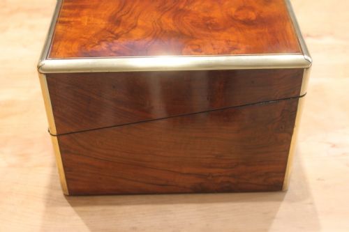 fig 1. Large Victorian walnut writing slope with Bramah lock and keys