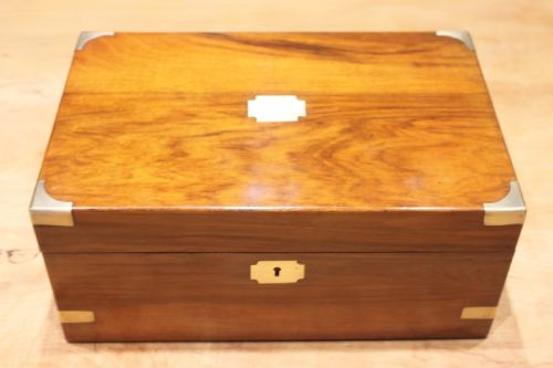 victorian walnut writing slope - CATEGORY: ANTIQUE BOXES - DATED VICTORIAN