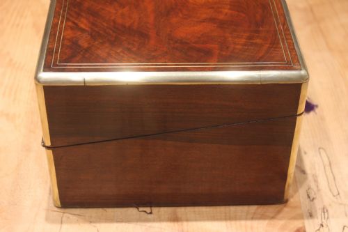 BURR WALNUT WRITING SLOPE WITH BRAMAH LOCK KEY - ADDITIONAL PHOTO 1