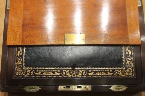 BURR WALNUT WRITING SLOPE WITH BRAMAH LOCK KEY - ADDITIONAL PHOTO 9