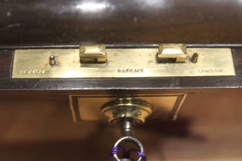 BURR WALNUT WRITING SLOPE WITH BRAMAH LOCK KEY - ADDITIONAL PHOTO 12