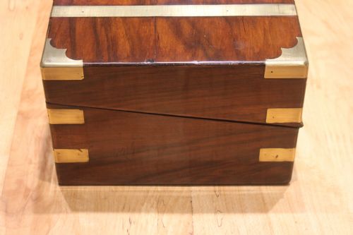 VICTORIAN WALNUT BRASS BOUND WRITING SLOPE - ADDITIONAL PHOTO 3